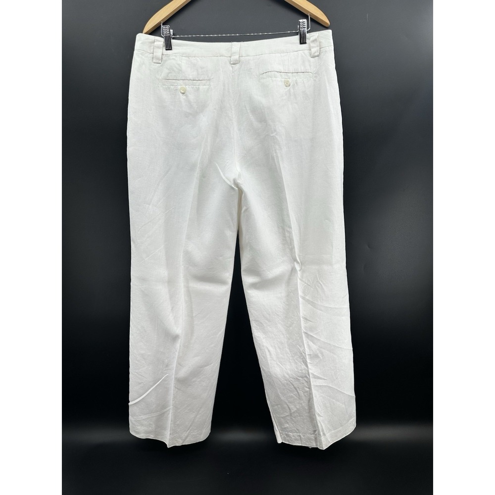 Merona Dress Pants 100% Linen Straight Leg Lined Womens 16 White JJ25 - Picture 2 of 8